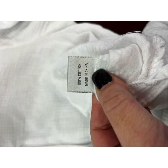 Toofan White Gauze Lagenlook Mother of Pearl Back Button Tunic Shirt sz 1X NWT - Picture 9 of 9